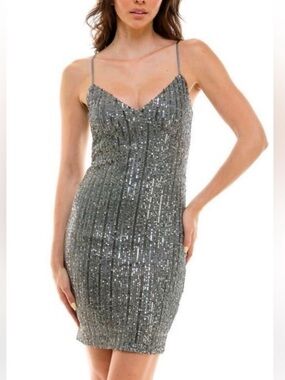 Urban Social Silver Sequin Mini Dress